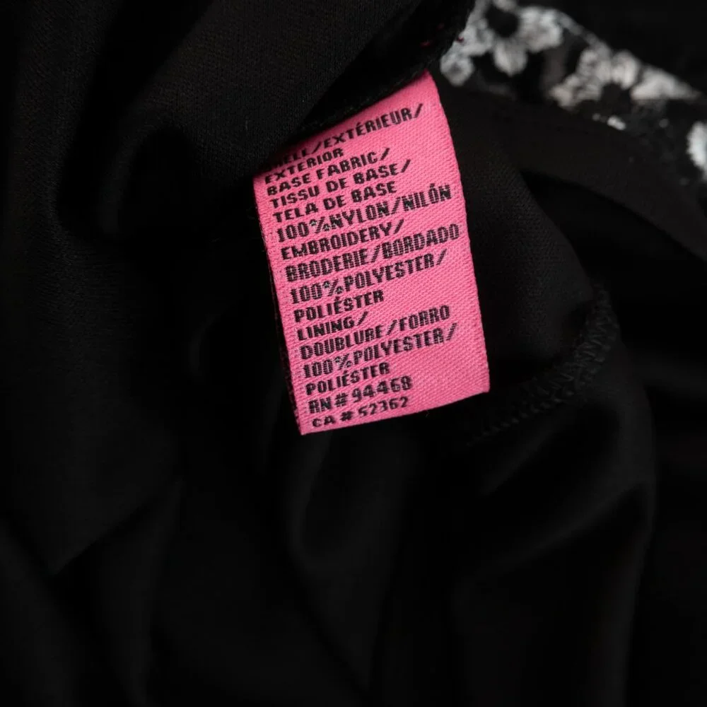 Betsey Johnson Black Dress with White Floral Pattern - Picture 8 of 10